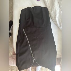Black tube dress with zipper